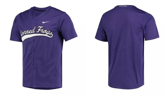 Men's TCU Horned Frogs Active Player Custom Purple Stitched Baseball Jersey